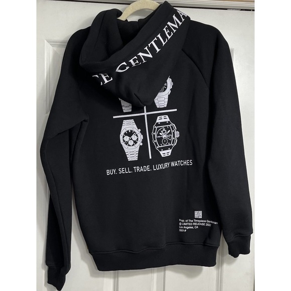 The Timepiece Gentleman Pullover Hoodie‎ Black Sz XS Oversized Luxury Watches